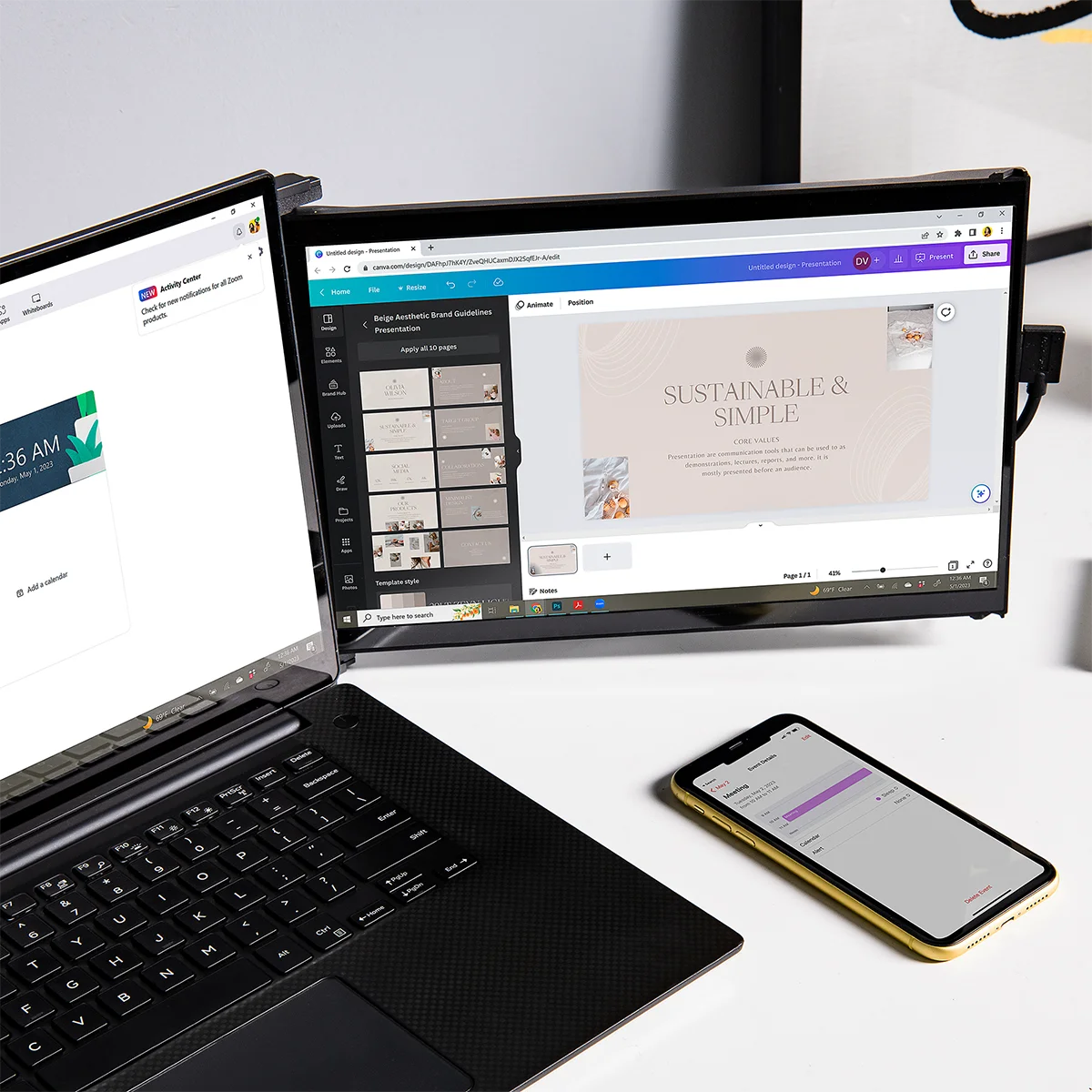 Duex Max DS portable dual screen extender is easy to set up
