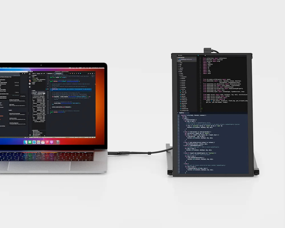 Duex Max DS portable dual screen extender in portrait mode