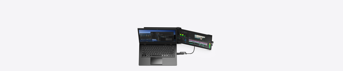Portable dual monitor for laptop side style